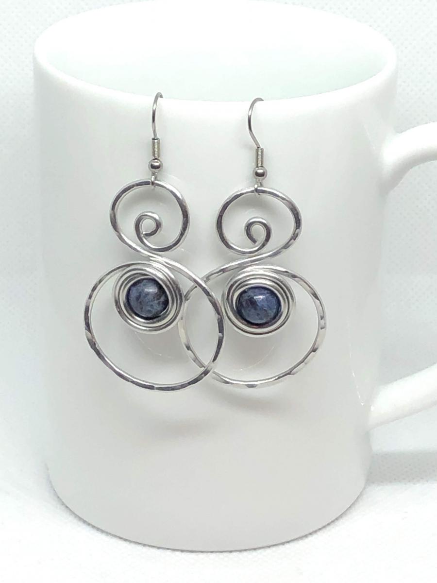 Gemstone Wire Wrapped Earrings picture