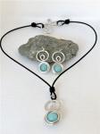 Wire Wrapped Amazonite Swirl Jewelry Set