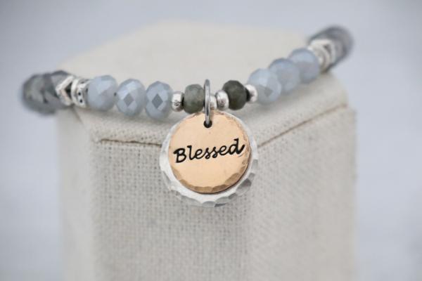 Two Tone Crystal Word Bracelet picture