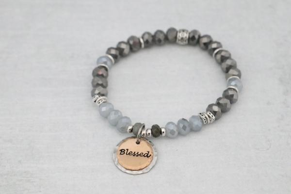 Two Tone Crystal Word Bracelet picture