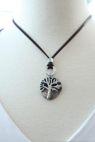 Hand Cast Pewter Tree Pendant picture