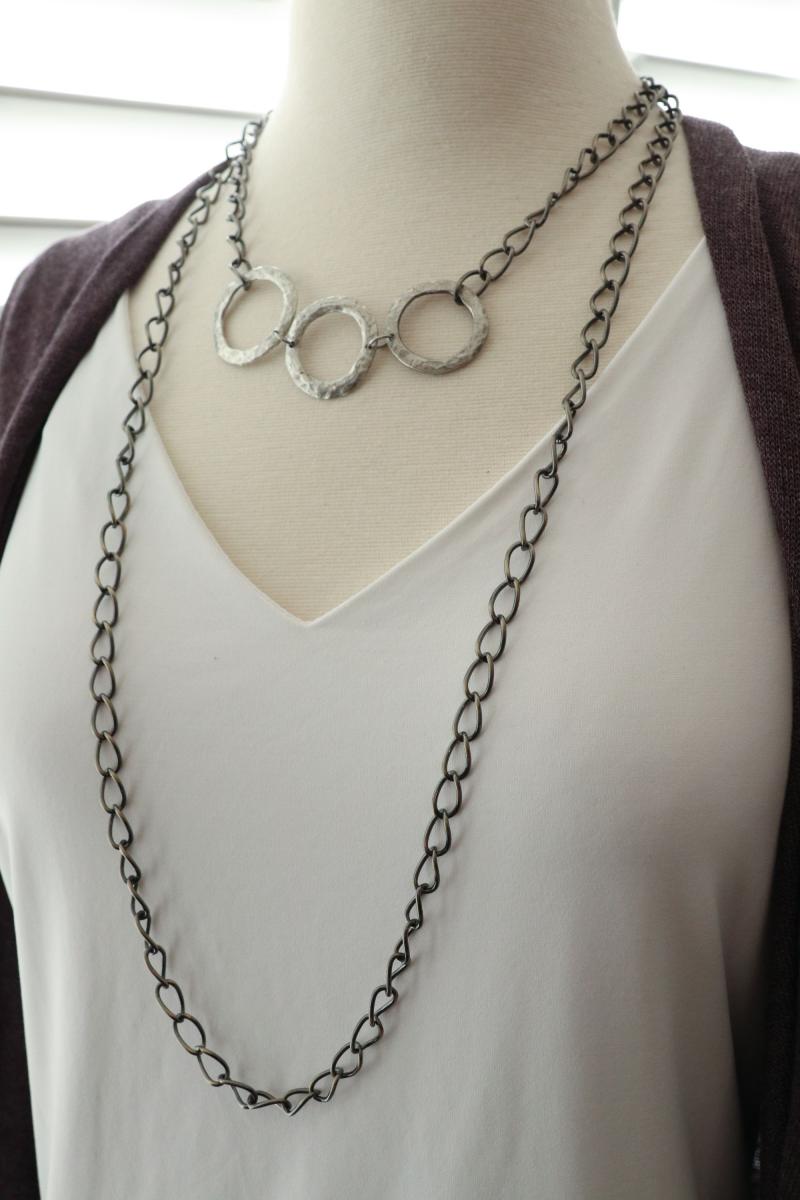 Cast Pewter Rings w/ Bronze Chain picture