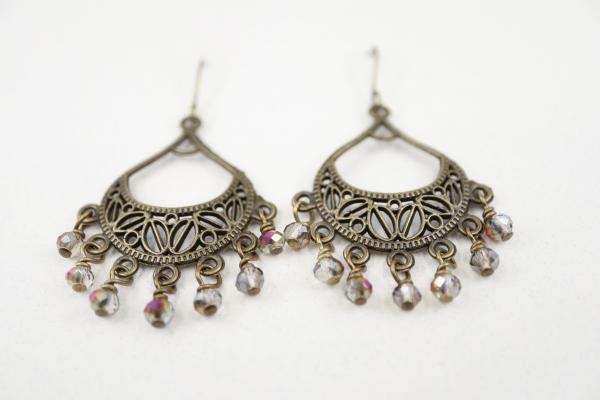 Bronze Chandelier & Crystal Earrings picture