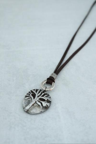 Hand Cast Pewter Tree Pendant picture