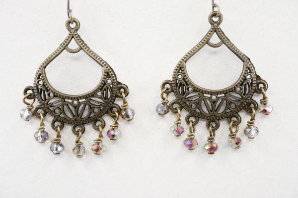 Bronze Chandelier & Crystal Earrings picture