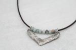 Hand Cast Pewter Chevron with Amazonite