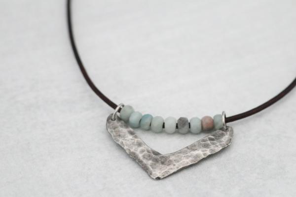 Hand Cast Pewter Chevron with Amazonite picture