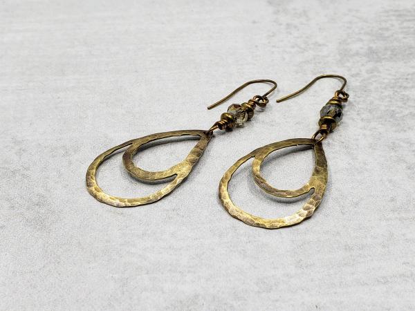 Hand Cut Double Drop Bronze Earrings picture