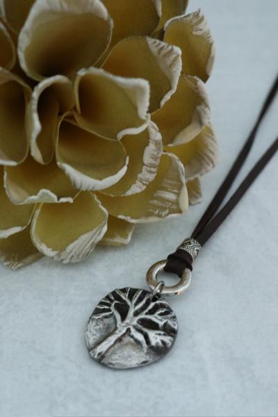 Hand Cast Pewter Tree Pendant