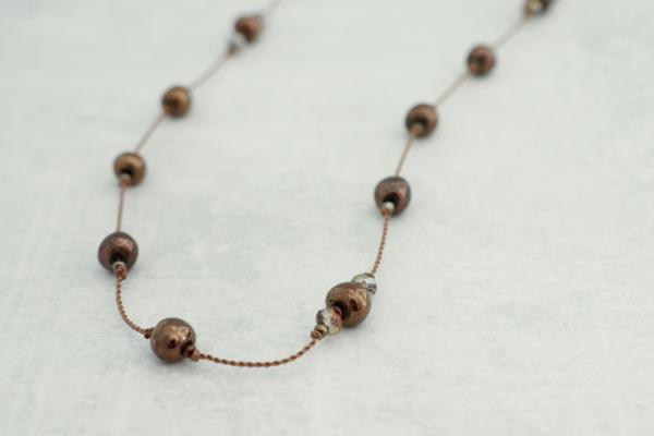 Hand Knotted Ceramic Bead & Crystal Necklace picture