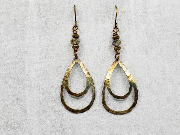 Hand Cut Double Drop Bronze Earrings picture