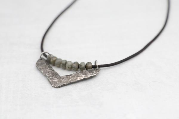 Hand Cast Pewter Chevron w/ Labradorite picture