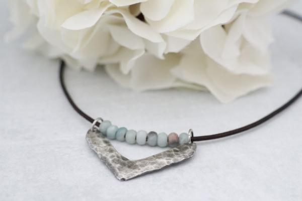 Hand Cast Pewter Chevron with Amazonite picture