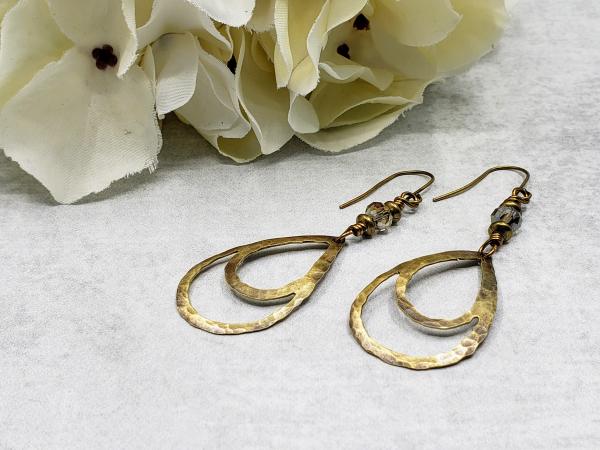 Hand Cut Double Drop Bronze Earrings