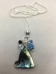 Paua shell large charm necklace