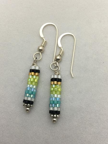 Small beaded bead earrings