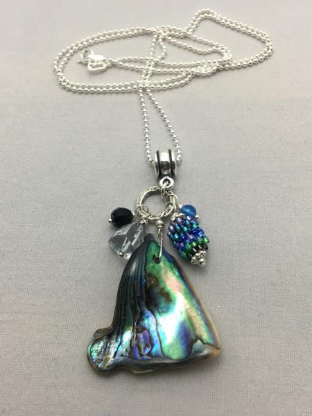 Paua shell large charm necklace picture