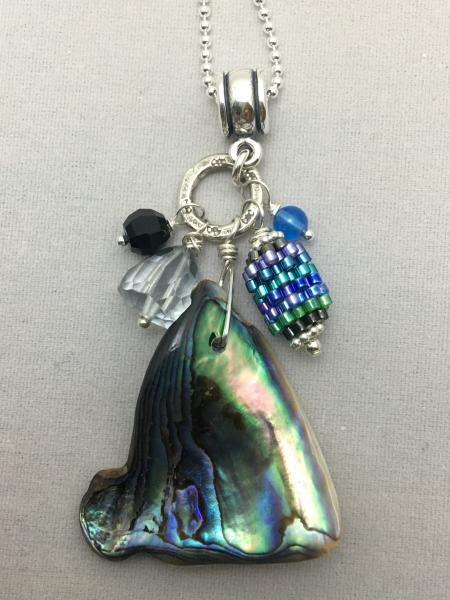 Paua shell large charm necklace picture