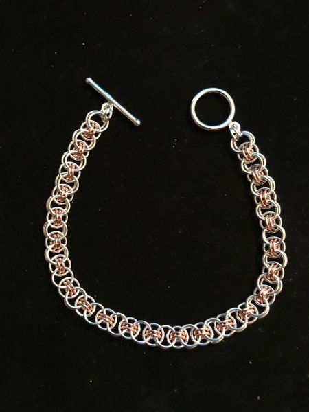 Helm Bracelet in Sterling Silver and Rose Gold