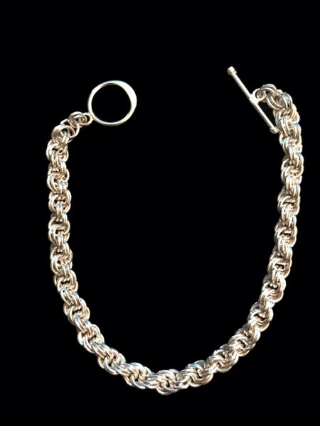 Double Spiral Sterling Silver Bracelet