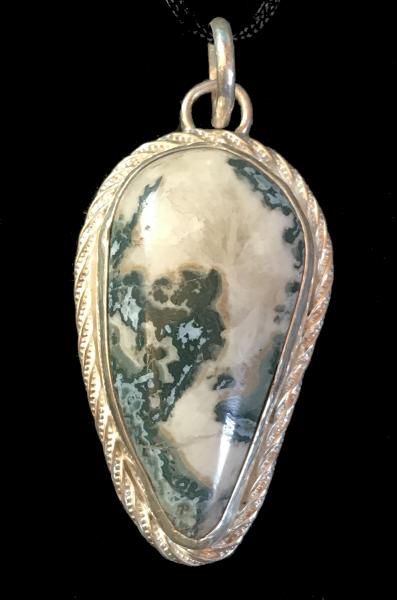 Blue Tide Seam Agate Pendant #2