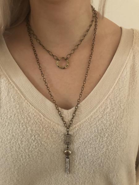 30” crystal and pearl necklace picture