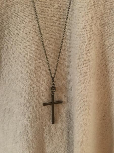 Simple brass cross necklace