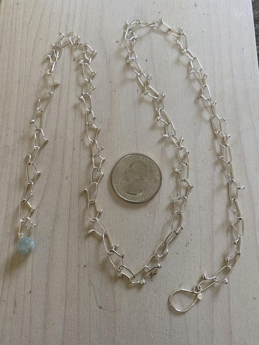 "Kisses" shaped Sterling silver necklace or barcelet wrap picture