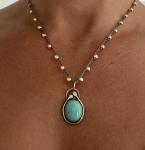 Kingman Turquoise sterling Silver pendant