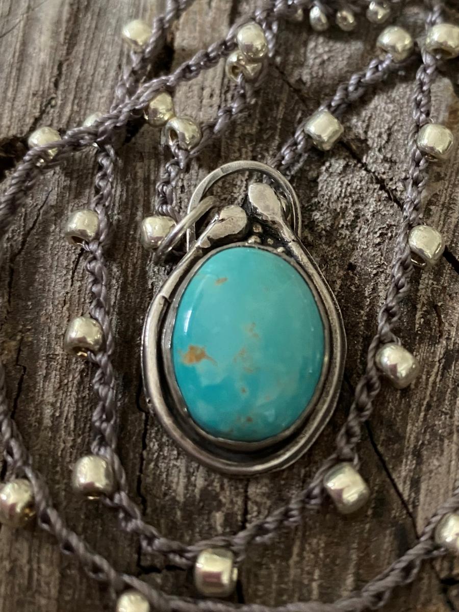 Kingman Turquoise sterling Silver pendant picture