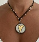 Heart pendant on 36" adjustable chrochet chain