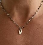 Tiny silver heart charm necklace