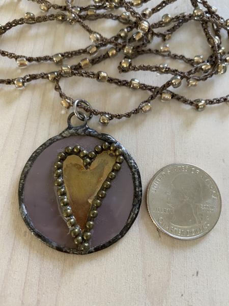 Heart pendant on 36" adjustable chrochet chain picture