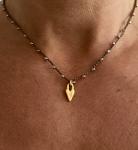 Tiny gold heart charm necklace