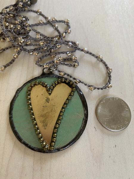 Big heart pendant on 36" chrochet chain picture