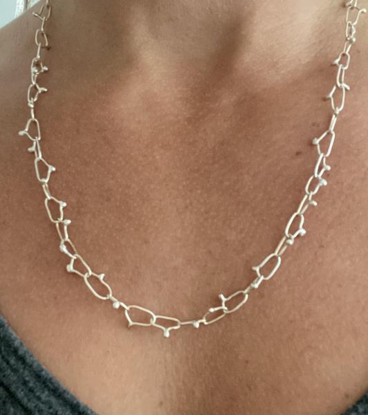 "Kisses" shaped Sterling silver necklace or barcelet wrap picture