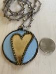 Big heart pendant on 36" adjustable chrochet chain