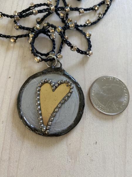 Heart pendant on 36" adjustable chrochet chain picture