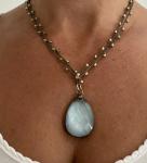 Crystal pendant on a 36" crochet chain