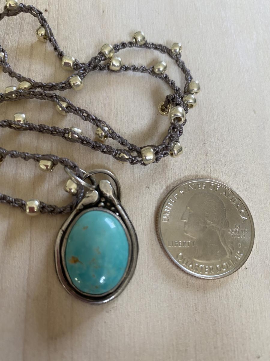 Kingman Turquoise sterling Silver pendant picture