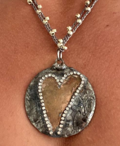 Big heart pendant on 36" adjustable chrochet chain picture