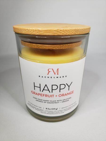 HAPPY Grapefruit Orange Beeswax Candle