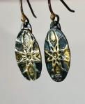 18 KT Gold & Blackened Steel Starred Earrings