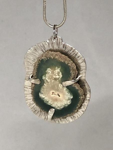 Slice of Green Agate Figure 8 Necklace