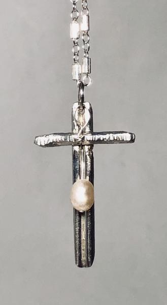 Sterling Cross with Pearl Necklace picture