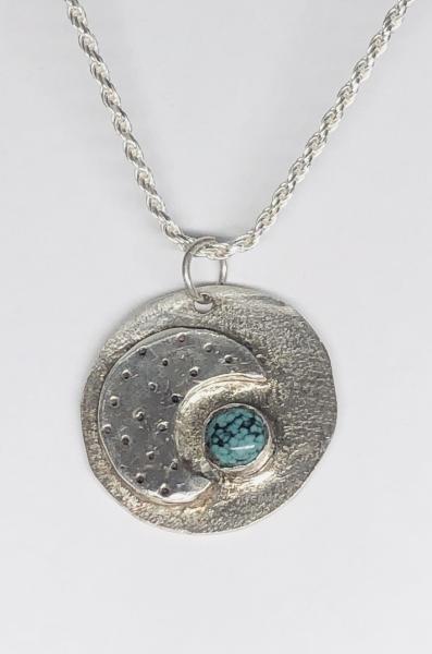 Moon and Turquoise Night Sky Necklace