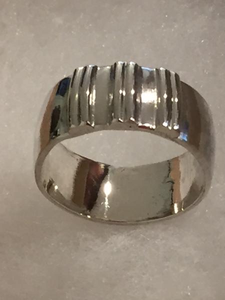 Men's Triple Double-Grooved Ring picture