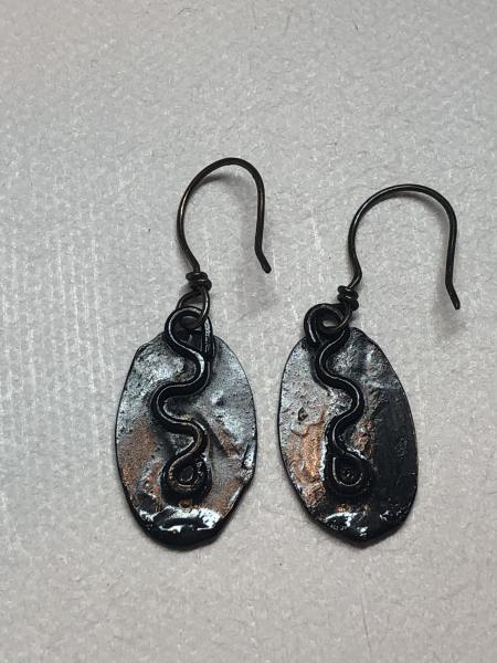 Gold and Blackened Steel Earrings picture