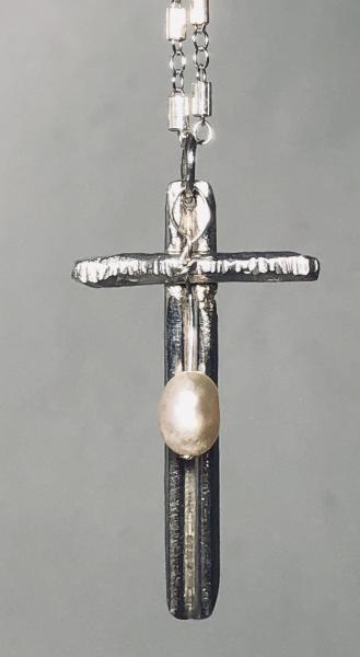 Sterling Cross with Pearl Necklace picture