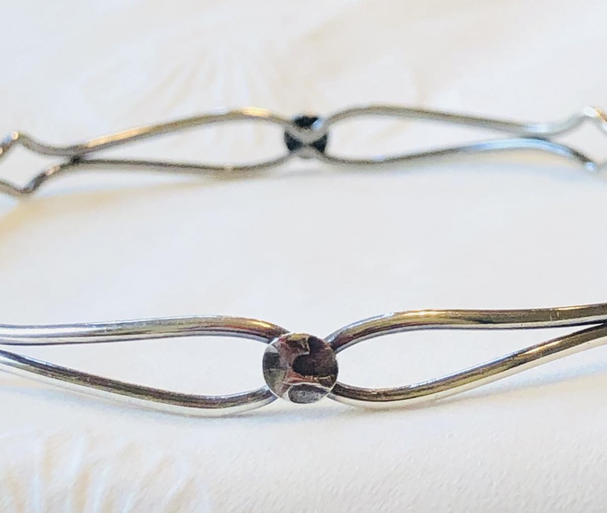 Open-Patterned Sterling Bangle Bracelet picture